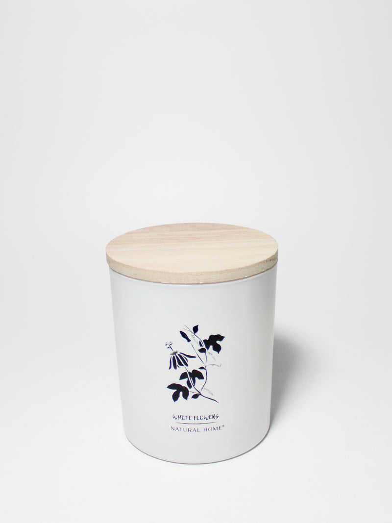 White Flowers Natural Home 11.5 oz scented candle