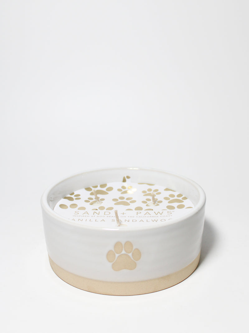 Sand + Paws Vanilla Sandalwood 12 oz scented candle