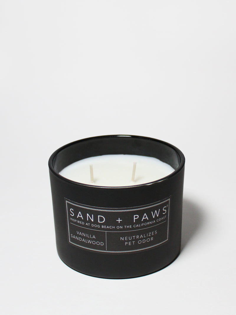 Sand + Paws Vanilla Sandalwood 12 oz scented candle